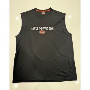 Harley Davidson Sleeveless Lightweight Shirt Men's Size XL Black Jackson Hole Wy